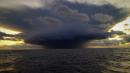 Squalls at Sea: Photo taken at sunset of a squall that missed us on the way to Crescent City
